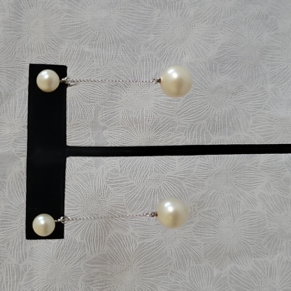 Trifari Pearl Drop Clip Earrings